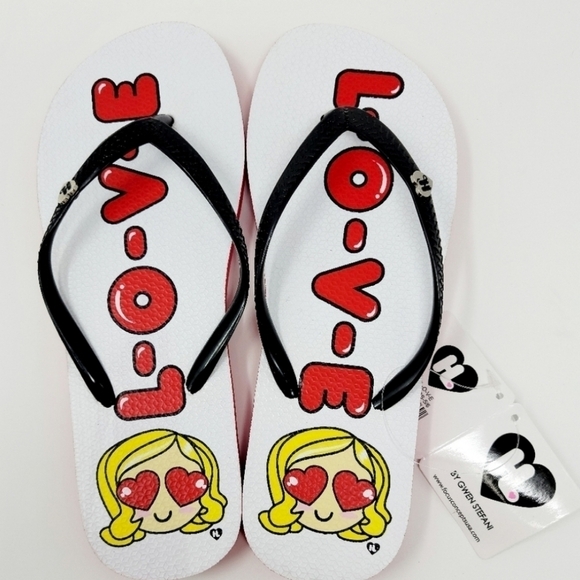 Harajuku lovers Gwen Stefani flip flops Love 5 / 6 - Picture 4 of 4